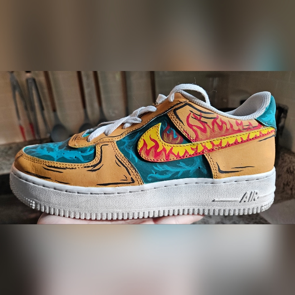 Hand painted custom AF1s - Pokemon Charizard